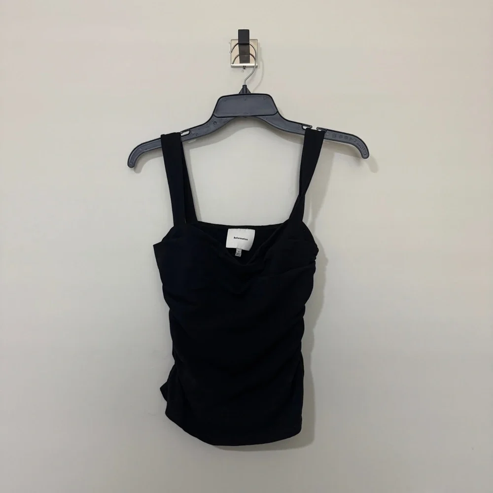 Reformation Trish Knit Top Black Size XL - Picture 2 of 4
